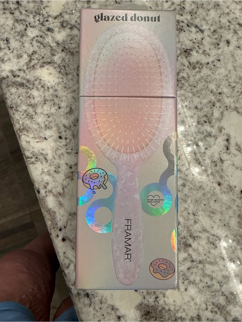 Framar Glazed Donut Pink Detangling Hair Brush NEW